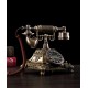 Classic elegance, antique European old fashioned telephone, creative wired landline phone for retro home fashion