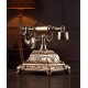 Classic elegance, antique European old fashioned telephone, creative wired landline phone for retro home fashion