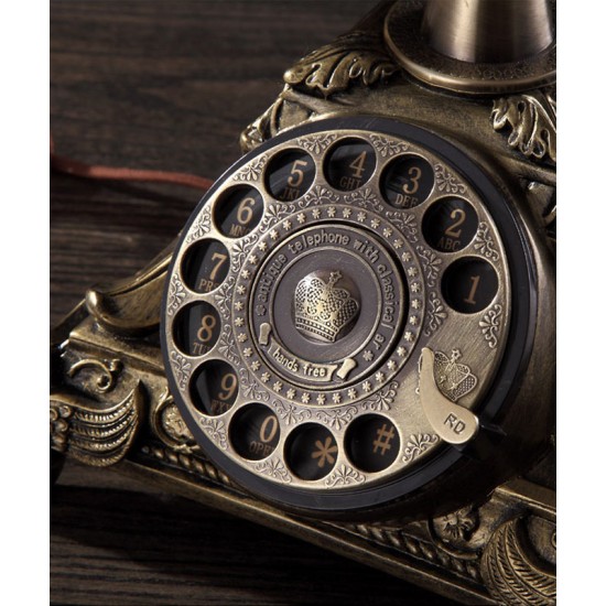 Classic elegance, antique European old fashioned telephone, creative wired landline phone for retro home fashion