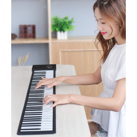 Portable multi-function folding piano for adults and children, Hand Piano 88 Keys Professional Soft Keyboard Electronic Piano for Beginners