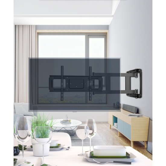 Telescopic rotating wall-mounted folding mobile universal shelf, universal 75-inch TV holder