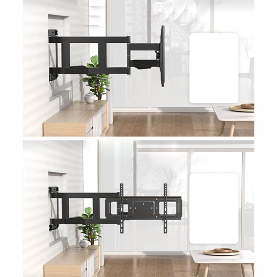Telescopic rotating wall-mounted folding mobile universal shelf, universal 75-inch TV holder