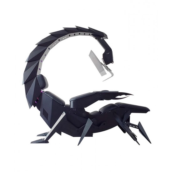 Scorpion design computer integrated gaming table and chair, comfortable computer accessory for home, office