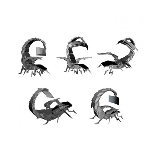 Scorpion design computer integrated gaming table and chair, comfortable computer accessory for home, office