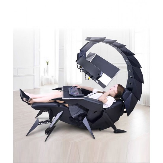 Scorpion design computer integrated gaming table and chair, comfortable computer accessory for home, office