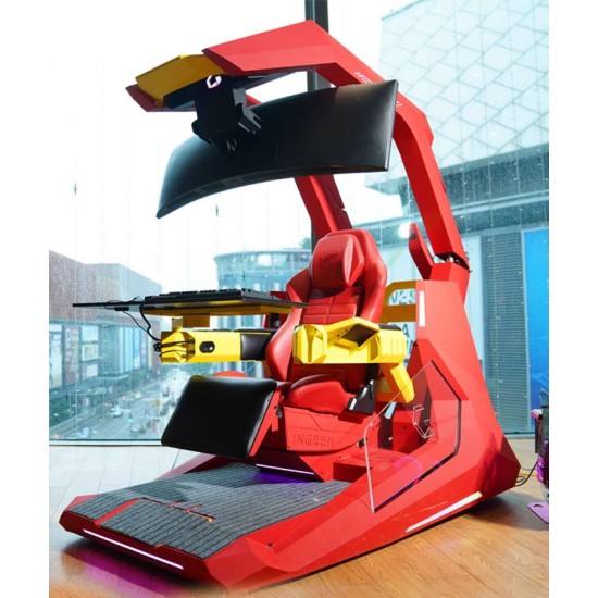 Gaming room computer cockpit, one-piece gaming chair, cockpit for e-sports room