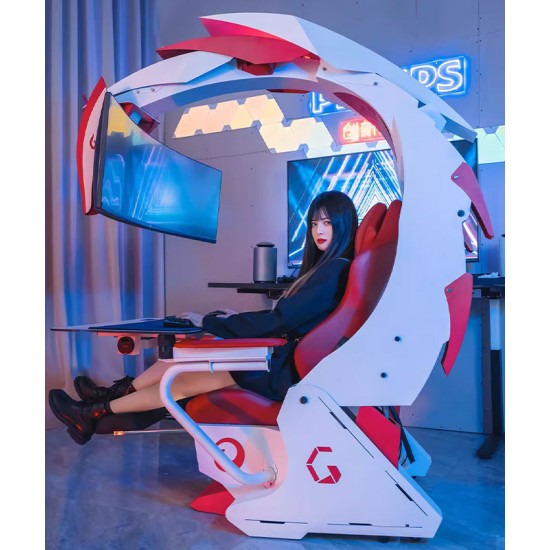 Space capsule design, e-sports computer cockpit, gaming table and chair, gaming cabinet cockpit