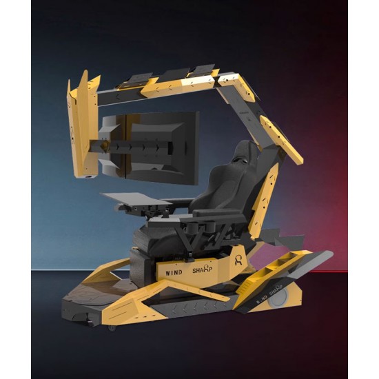 Multifunctional computer cockpit, ergonomic seat with integrated gaming seat