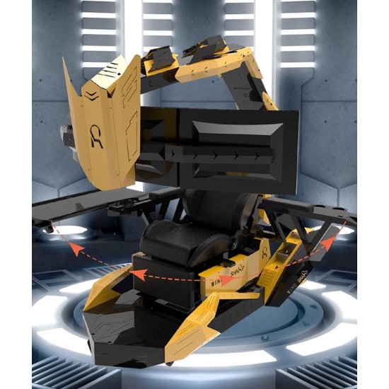 Multifunctional computer cockpit, ergonomic seat with integrated gaming seat