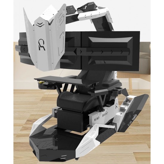 Multifunctional computer cockpit, ergonomic seat with integrated gaming seat