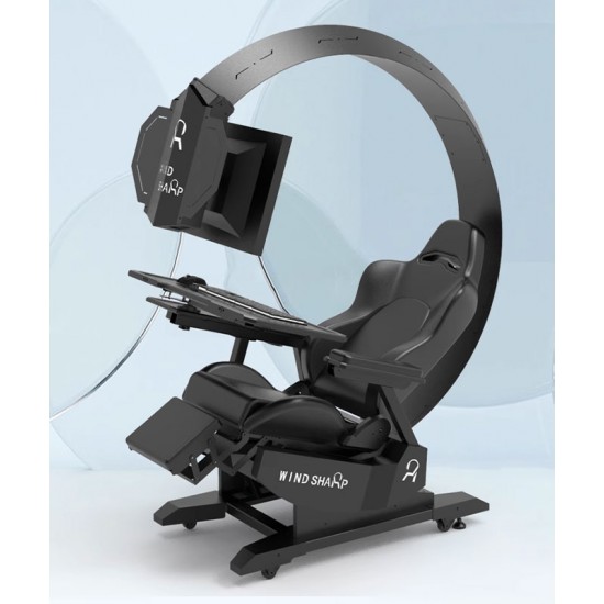 Computer cockpit, integrated table and chair, ideal computer chair, gamer chair