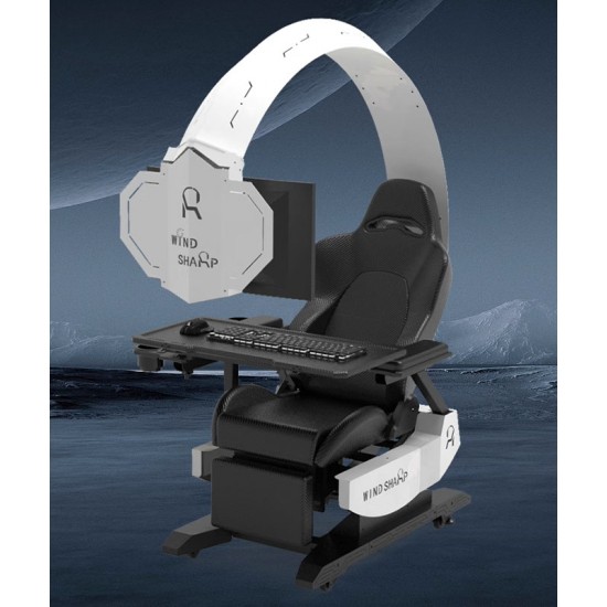 Computer cockpit, integrated table and chair, ideal computer chair, gamer chair