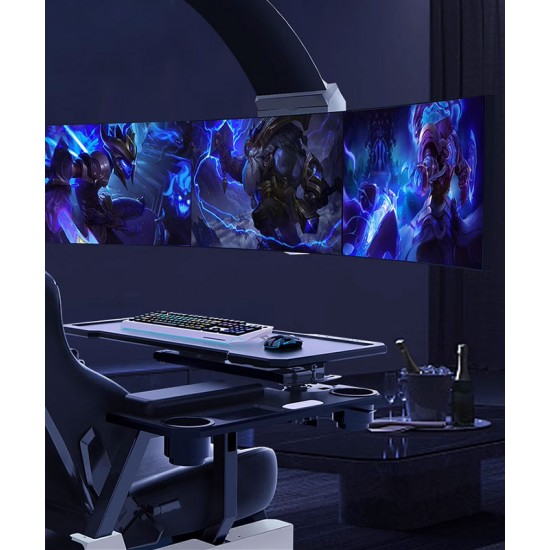 Computer cockpit, integrated table and chair, ideal computer chair, gamer chair
