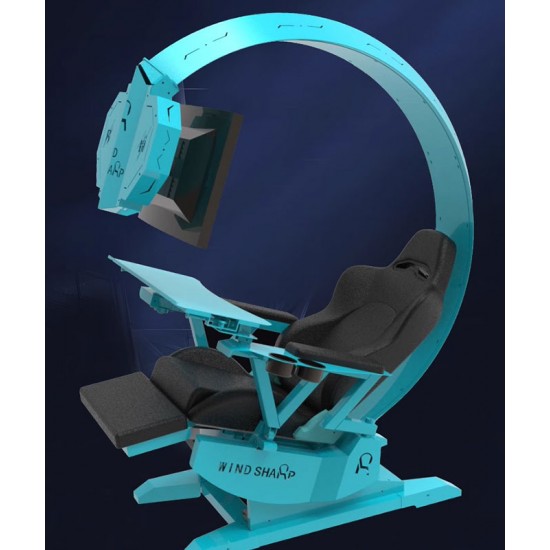 Computer cockpit, integrated table and chair, ideal computer chair, gamer chair