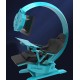 Computer cockpit, integrated table and chair, ideal computer chair, gamer chair