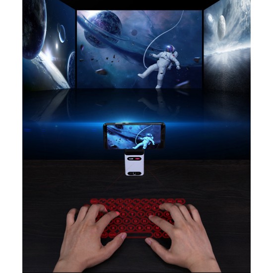 Wireless laser keyboard for phone and computer, keyboard and power bank in one, portable convenient electronic keyboard