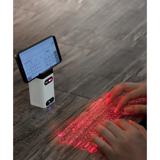 Wireless laser keyboard for phone and computer, keyboard and power bank in one, portable convenient electronic keyboard