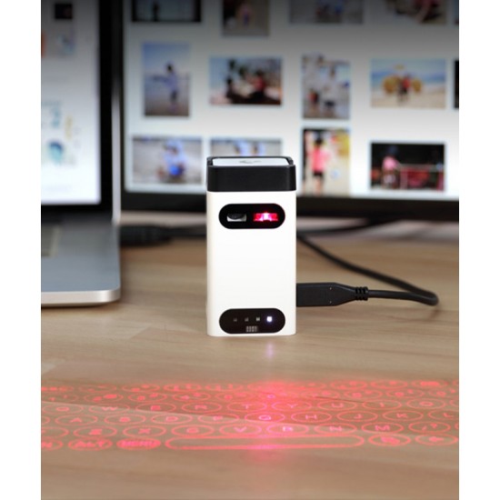 Wireless laser keyboard for phone and computer, keyboard and power bank in one, portable convenient electronic keyboard