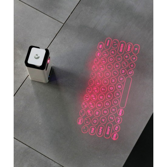 Wireless laser keyboard for phone and computer, keyboard and power bank in one, portable convenient electronic keyboard
