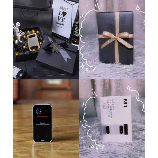 Wireless laser keyboard for phone and computer, keyboard and power bank in one, portable convenient electronic keyboard