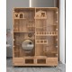 Large deluxe solid wood animal cage Tempered glass panorama pet room luxury pet cabinet