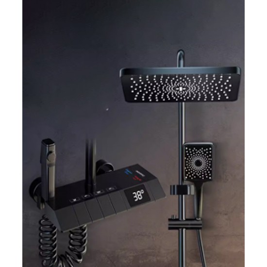 Gray rain shower set, the ultimate showering luxury for a customizable and refreshing experience