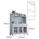 Mediterranean style wine cabinet, three doors, large capacity cabinet, wall integrated storage cabinet