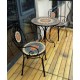 European-style wrought iron balcony table and chairs for leisure, small table and chairs for backyard outdoor garden gazebo, three-piece combination