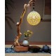High level decoration handmade wood carved table lamp for bedrooms and living rooms, carving decoration decoration bedroom bedside lamp, natural style table lamp