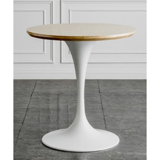 A beautiful dining table in a round cafe table made of light luxury, sturdy material that enhances your dining experience