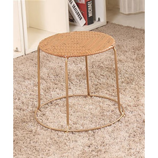 Comfortable folding rattan small round stool, dining table stool modern rattan economic seat