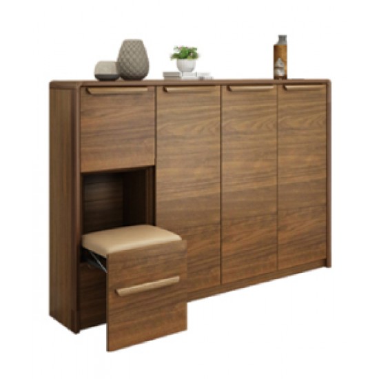 Modern multifunctional ultra-thin compact shoe cabinet made of  solid rubber wood durable and corrosion resistant rounded shoe cabinet