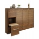 Modern multifunctional ultra-thin compact shoe cabinet made of  solid rubber wood durable and corrosion resistant rounded shoe cabinet