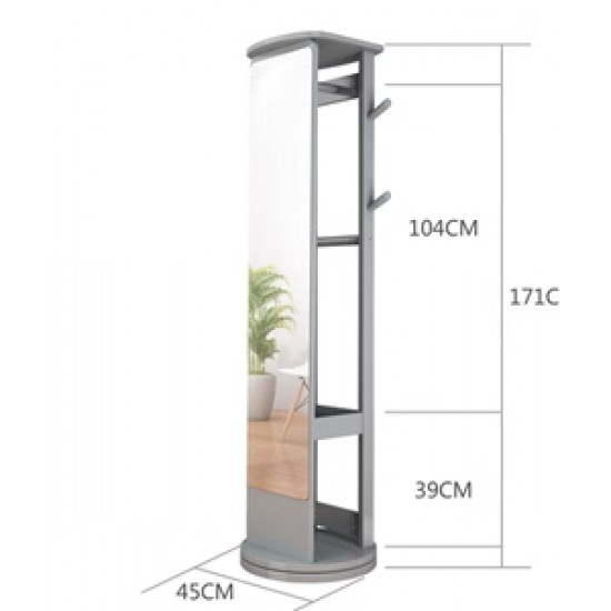 Full body mirror, floor mirror, rotating mirror for living room bedroom with multi-function hanger
