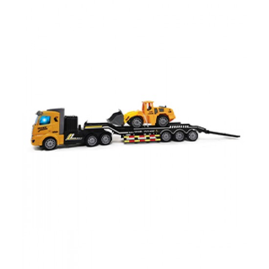 Electric remote control toy car for boys, flatbed trailer with forklift, car transporter garbage transport truck