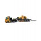 Electric remote control toy car for boys, flatbed trailer with forklift, car transporter garbage transport truck