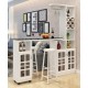 A modern multi-functional partition wall cabinet with a revolving European-style small bar separating the hallway from other rooms