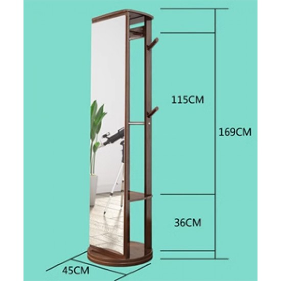Full body mirror, floor mirror, rotating mirror for living room bedroom with multi-function hanger