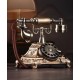 Classic elegance, antique European old fashioned telephone, creative wired landline phone for retro home fashion