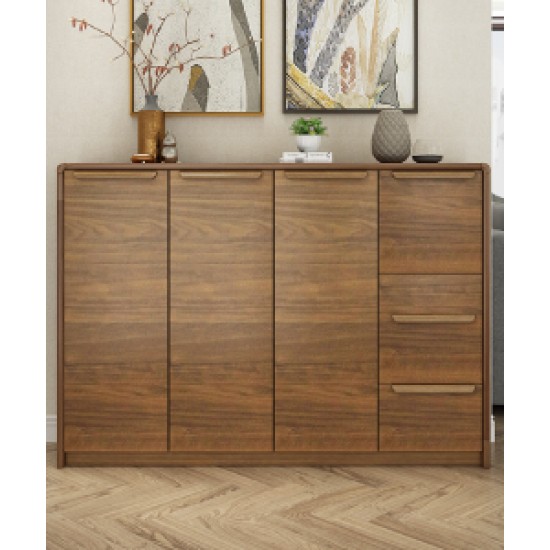 Modern multifunctional ultra-thin compact shoe cabinet made of  solid rubber wood durable and corrosion resistant rounded shoe cabinet