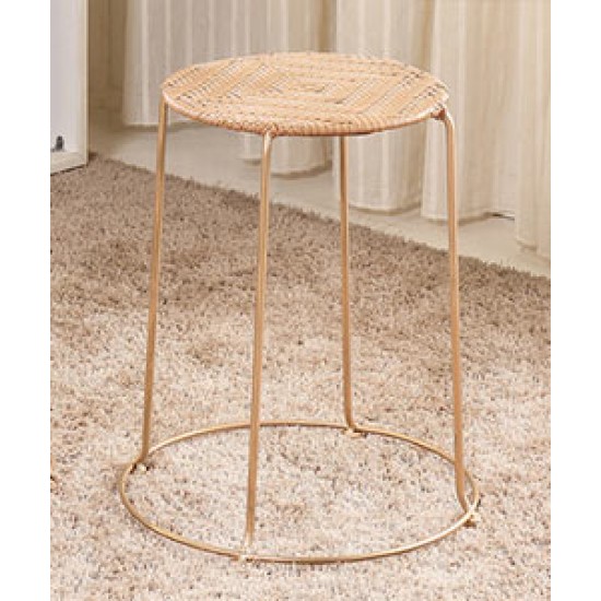 Comfortable folding rattan small round stool, dining table stool modern rattan economic seat