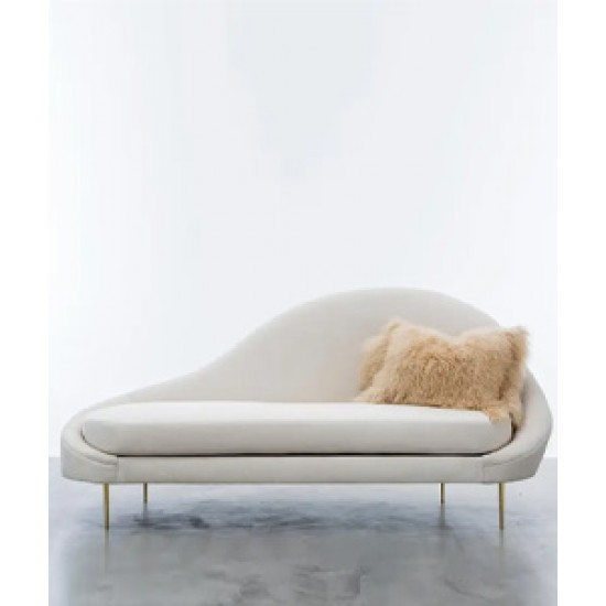 American Style Modern Luxury Velvet Chaise Lounge Sofa Soft handmade sofa solid wood larch
