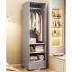 Dressing mirror, solid wood full body mirror, rotatable home floor mirror, mirror with hanging storage cabinet for bedroom