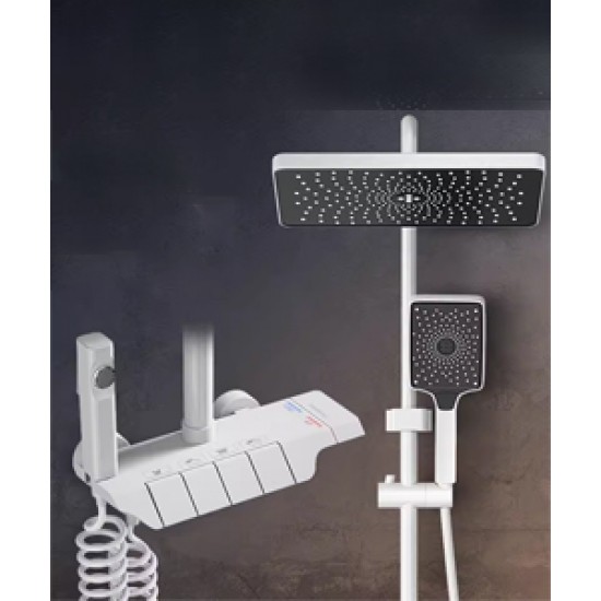 Gray rain shower set, the ultimate showering luxury for a customizable and refreshing experience