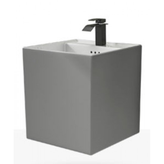 Wall-mounted ceramic sink (faucet, hanging basin, smart mirror) single basin for small apartment, suspended washbasin basin, wall-mounted washbasin