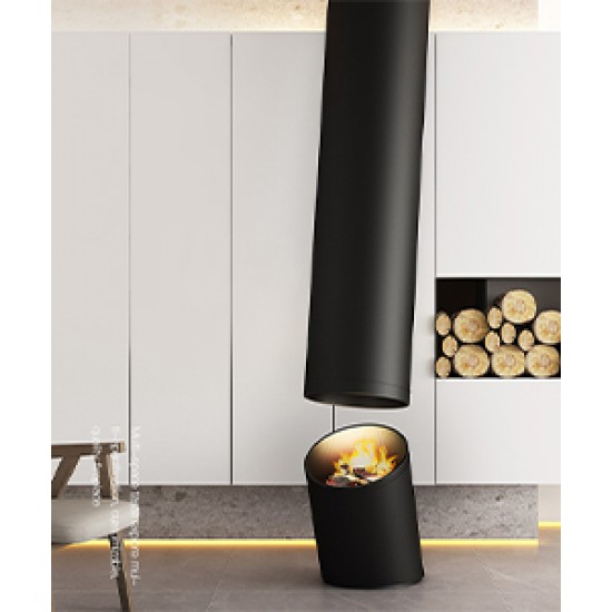 Suspended spray 3d fireplace humidifier with imitation of fire, wood-burning fireplace for home and garden