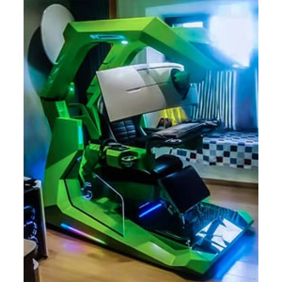 Gaming room computer cockpit, one-piece gaming chair, cockpit for e-sports room