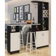 A modern multi-functional partition wall cabinet with a revolving European-style small bar separating the hallway from other rooms