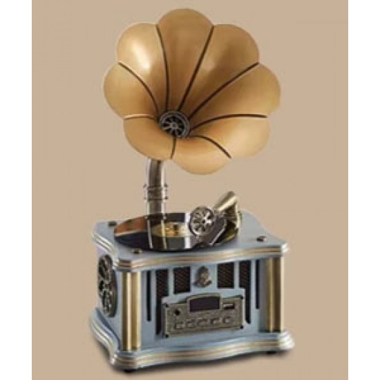 Retro phonograph, antique decoration for living room, vinyl record player, old fashioned creative design record music player