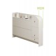 Cream-style ultra-thin shoe cabinet for narrow corridors slim cabinet with stool high quality texture unique arched doors design